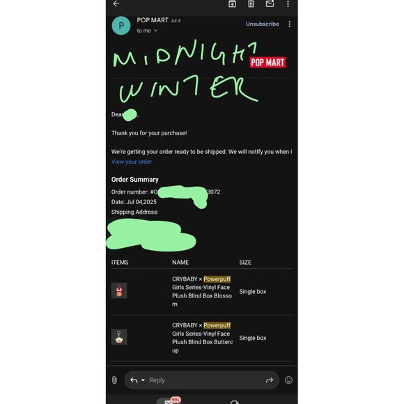 Pop Mart Crybaby Powerpuff Girls Blossom Vinyl Plush (Authentic, New, Sealed) - Picture 8 of 8